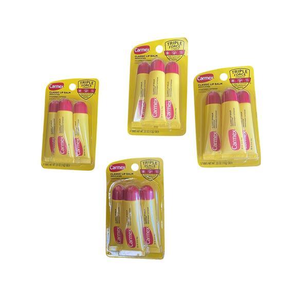 Carmex Lot of 12 Triple Force Formula Classic Lip Balm Lip Protection - Picture 2 of 4